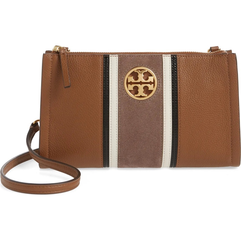 Tory Burch Carson Stripe Leather Crossbody Bag
